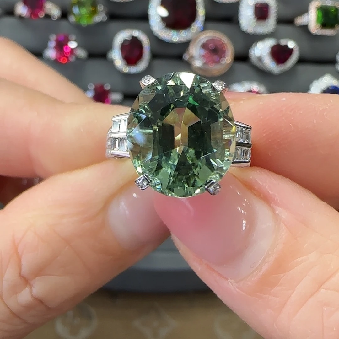碧玺18K金镶嵌戒指8.3ct