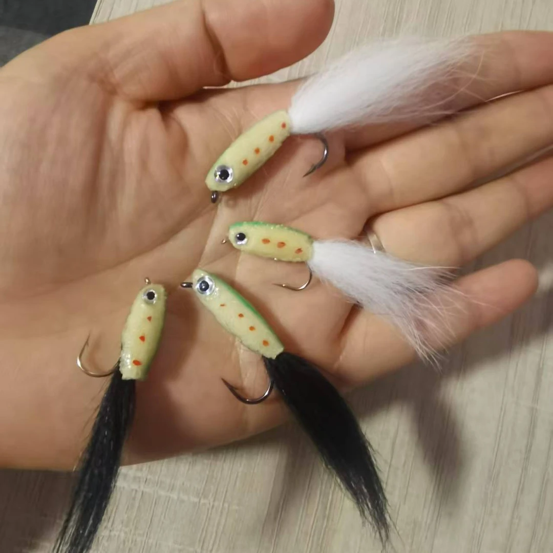 文哥浮水飞蝇鱼形波爬饵夜钓翘嘴手工制作可随时退不精美介意勿拍