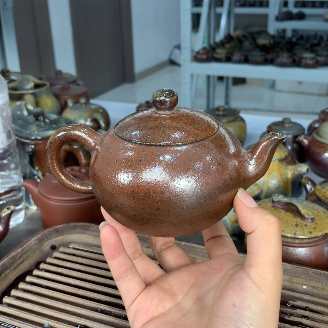 茶壶紫砂纯自然柴烧