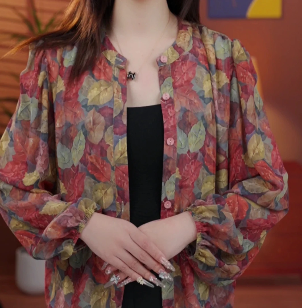2025新款气质优雅时尚碎花衬衫979