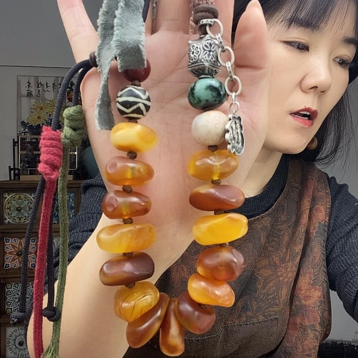 蜜蜡项链未镶嵌项链