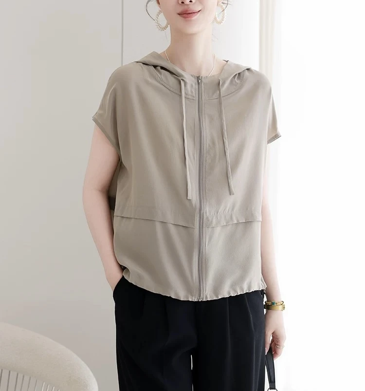 纳凉防晒肌理马甲短裤短袖套装适合夏日