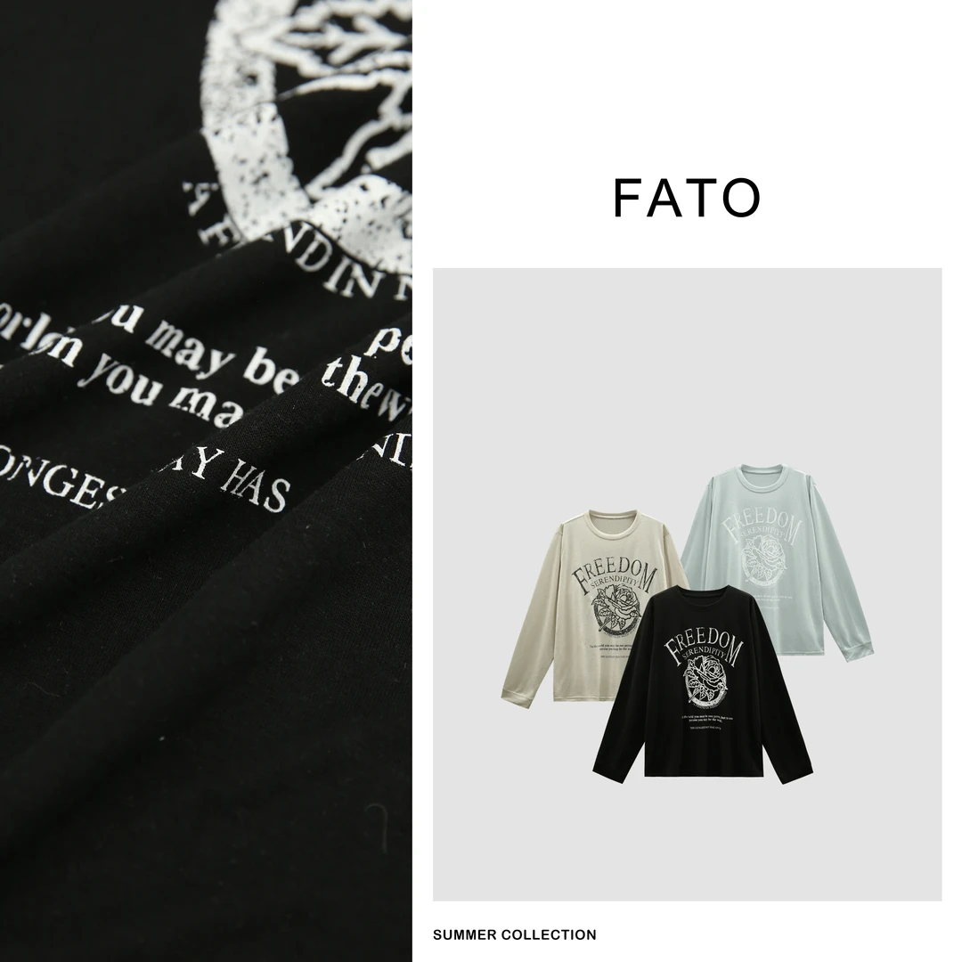 fattonny郑买买【荆棘玫瑰】夏款小众防晒字母印花长袖T XM50403T6