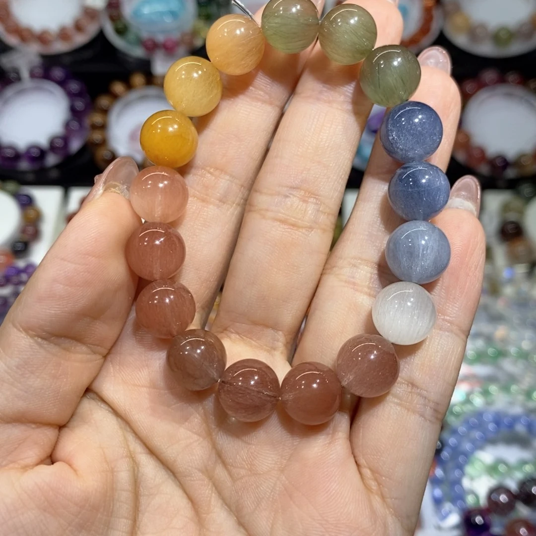 水晶手链未镶嵌渐变兔毛10➕