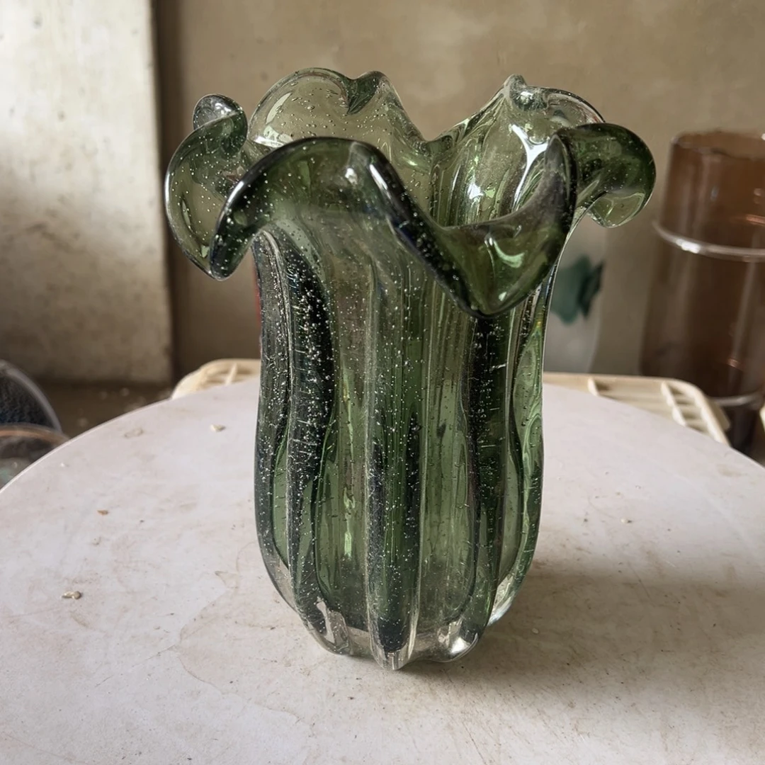 弘扬琉璃花器微瑕高度20