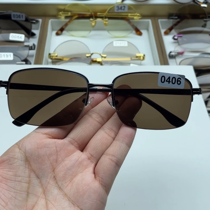 茶水晶半框眼镜 0406