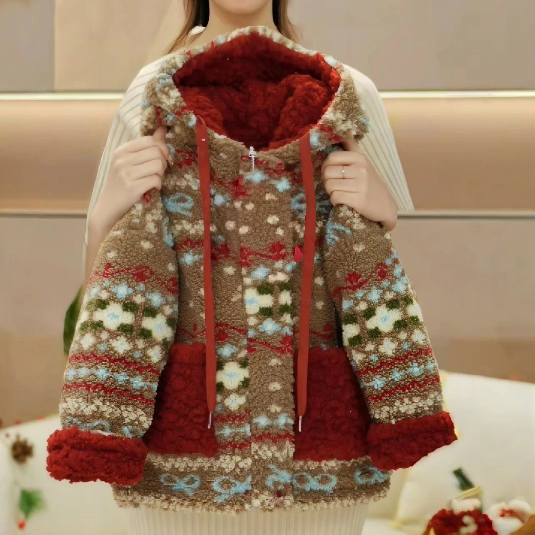 女童冬款棉服双面穿加厚保暖棉服连帽款加绒冬季洋气带帽儿童中大