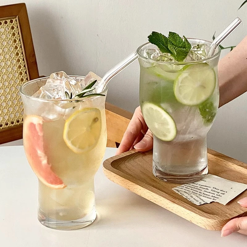 新疆包邮到家ins网红宽口玻璃杯果汁杯咖啡杯啤酒杯饮品饮料杯子