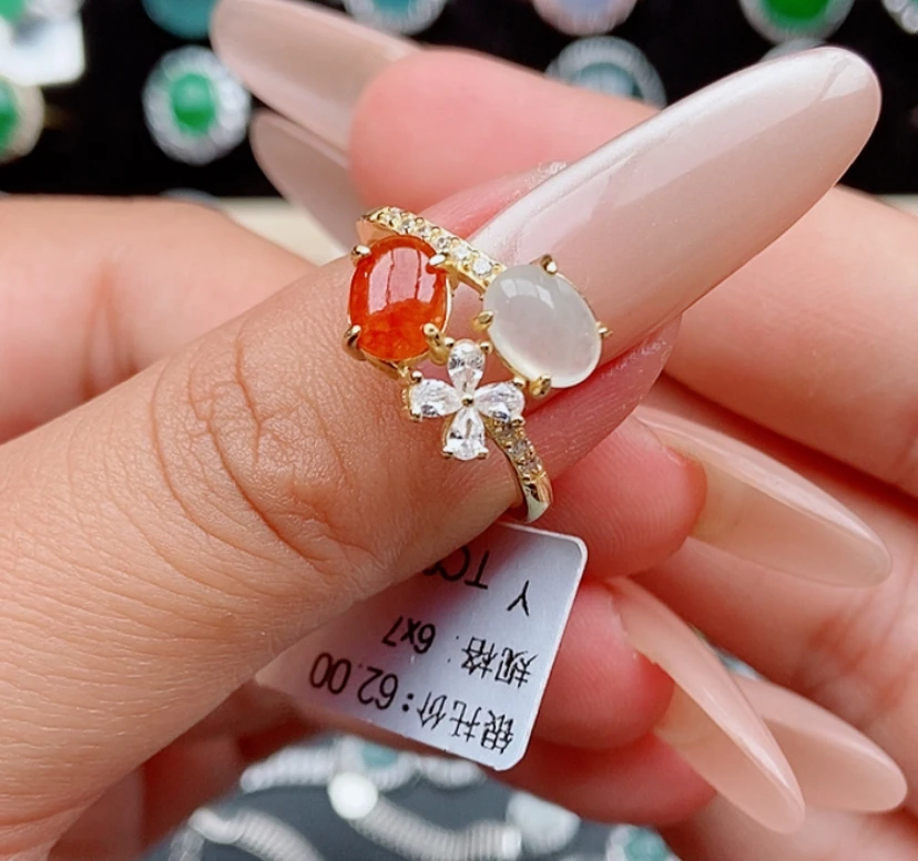 S925银镶嵌纯天然a货翡翠戒指（不含证书，需要请单拍证书链接）