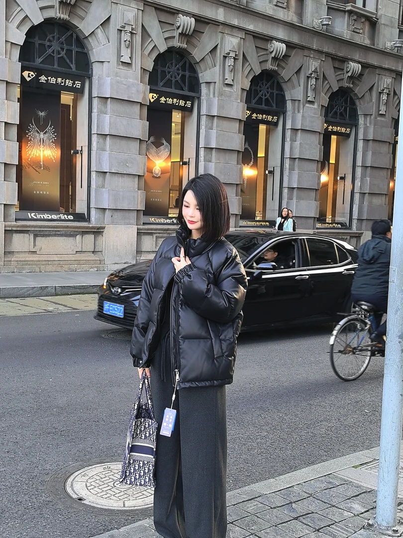 《YIYI》海盐太妃 三星90白鸭绒安心皮羽绒新款情侣款外套