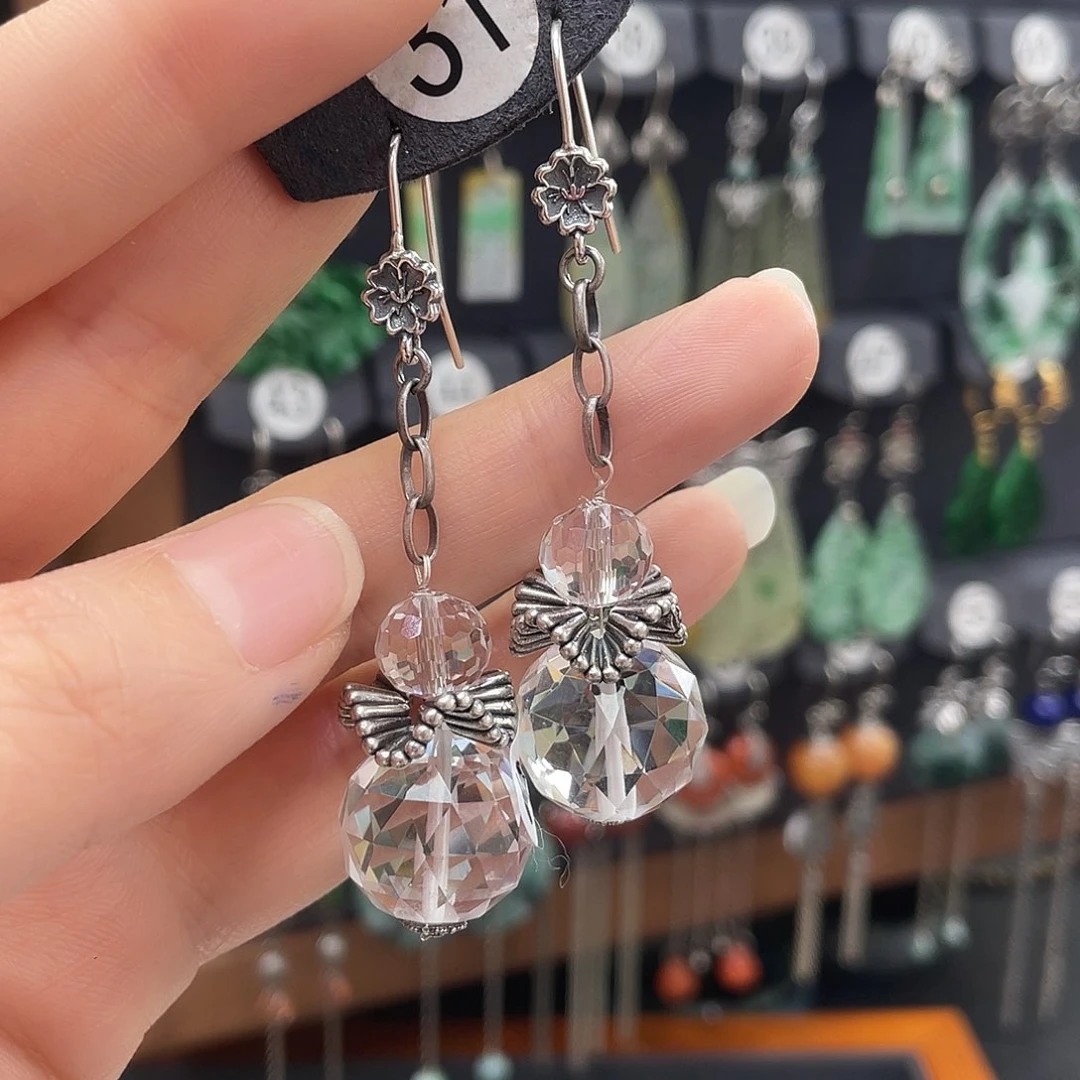 紫晶耳饰银S925镶嵌吉****瑰861gjjjhhh