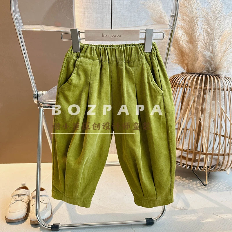 现货【竹韵】脚口打褶休闲长裤