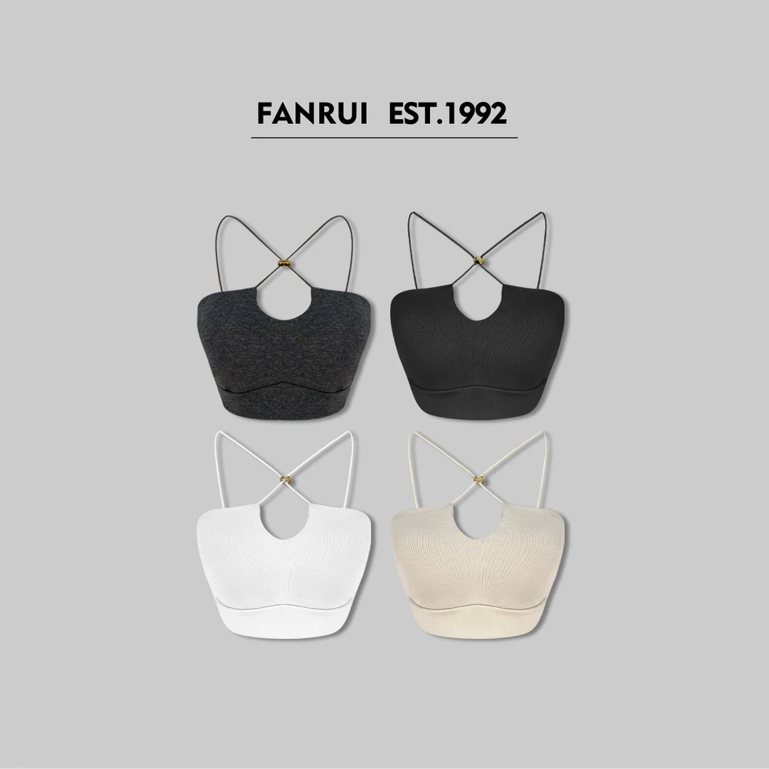 FANRUI/泛芮「云朵花束」精梳棉交叉设计感内搭无袖吊带B15118