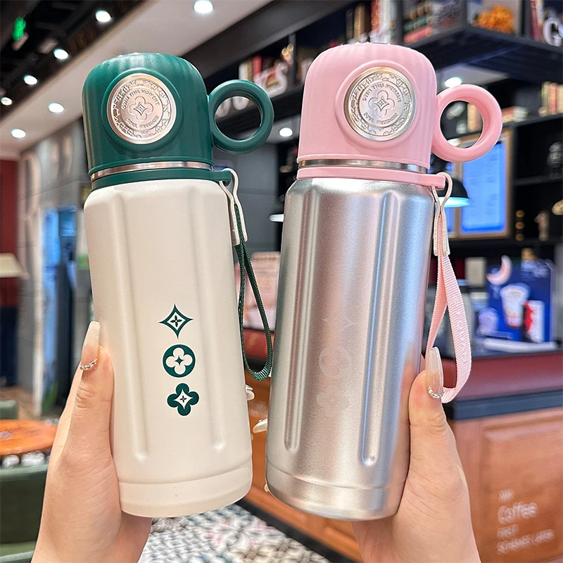 女士简约大容量保温杯2025新款便携三饮水壶学生专用吸管水杯带盖