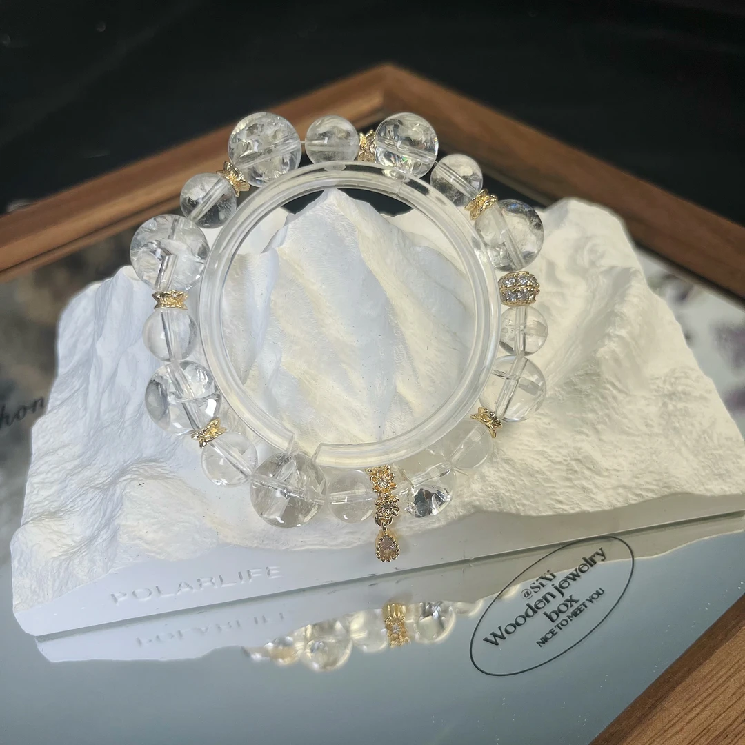 【白阿赛B28】天然水晶手串原创小众设计