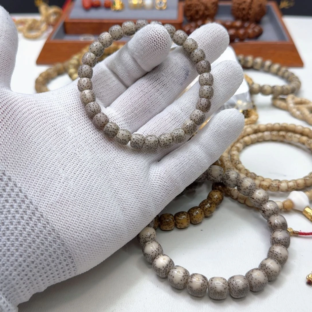 星月菩提手串42梵天小冰糖月留白针尖星8左右桶单圈