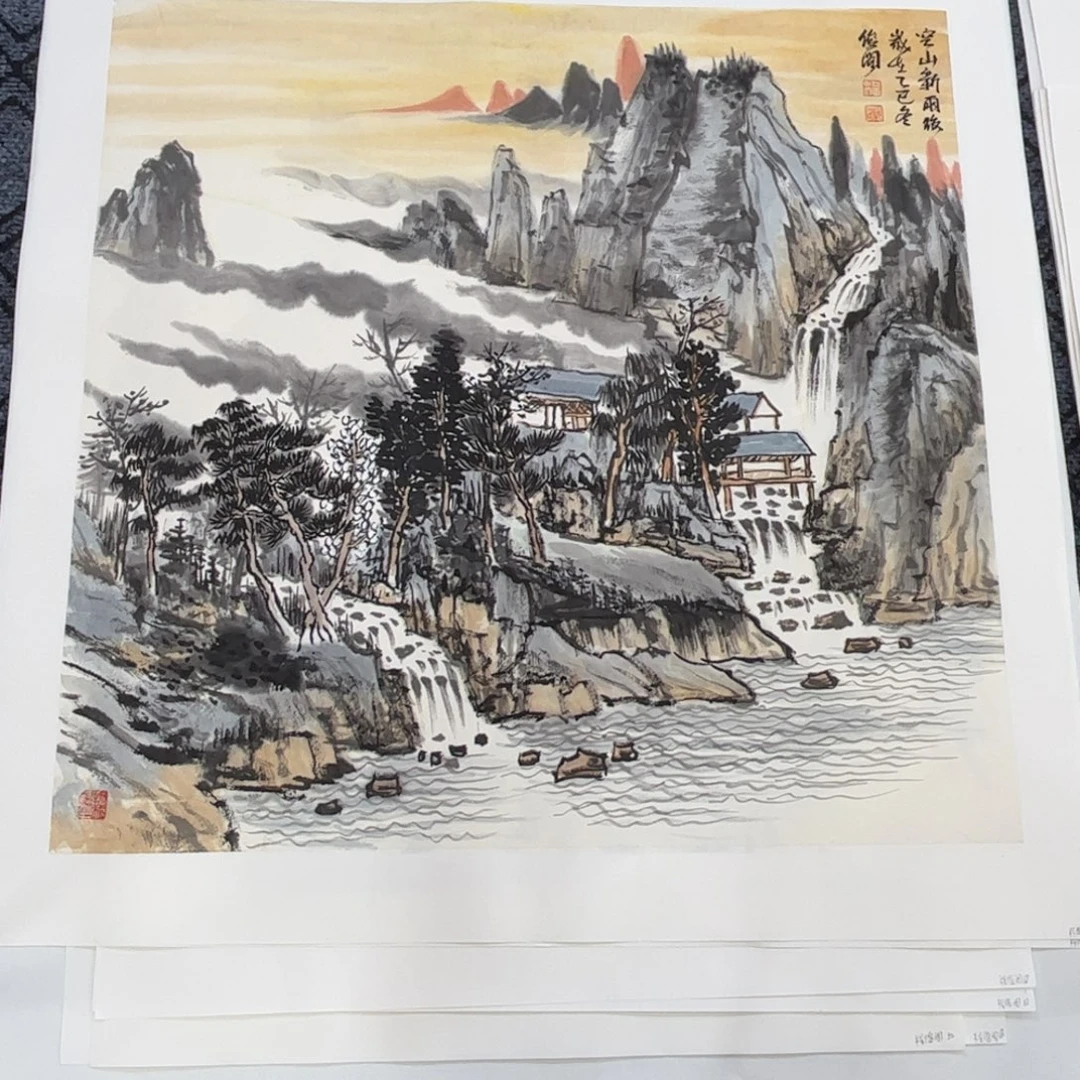 国画四尺斗方山水