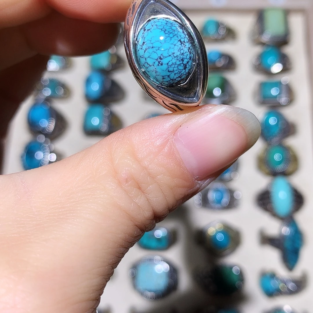 绿松石银S925镶嵌挂件