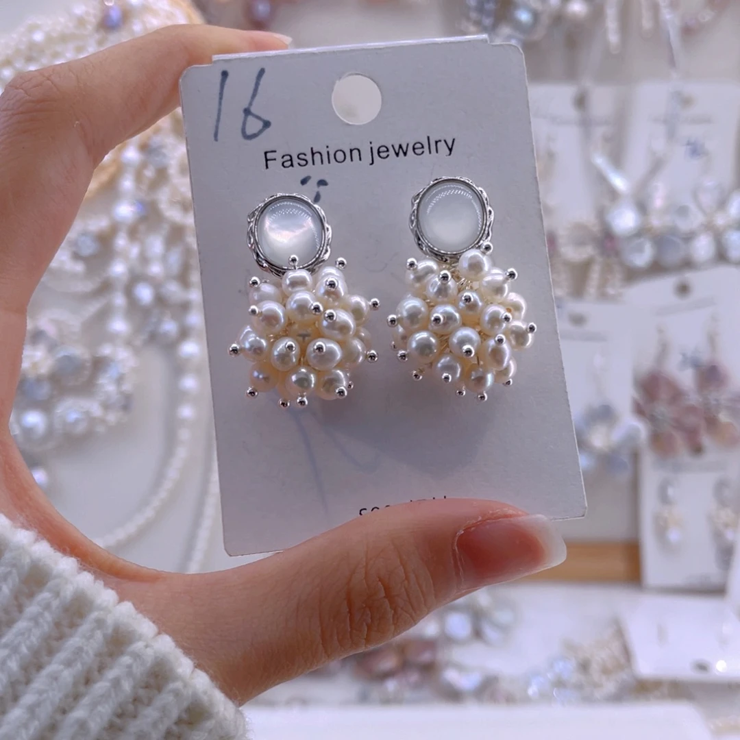 未镶嵌耳饰淡水珍珠耳饰