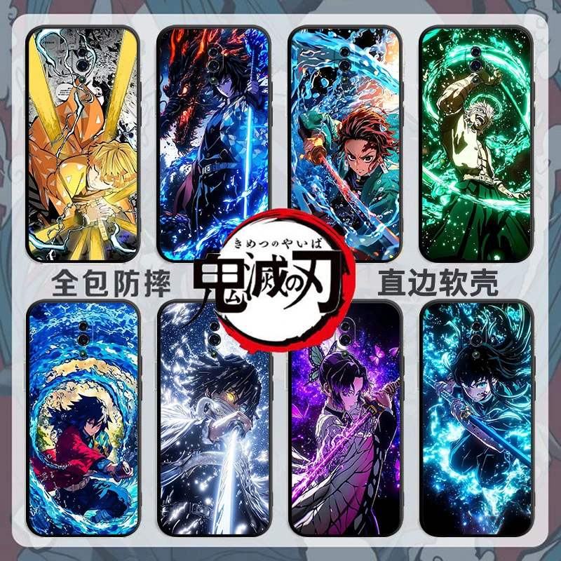 OPPOReno手机壳鬼灭之刃无一郎猗窝座蜜璃新款炭治郎全包防摔软壳