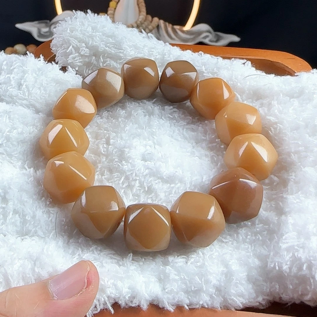 菩提根/象牙果手串一**花卡20六棱手串一条默认瑕疵