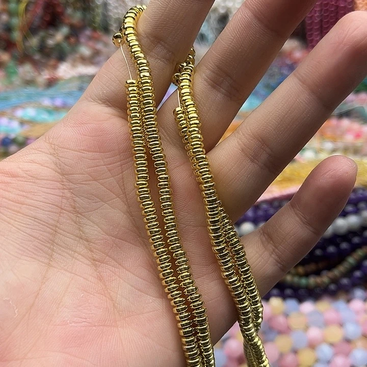 玛瑙/玉髓未镶嵌珠宝半成品2条4mm左右金胆石隔片