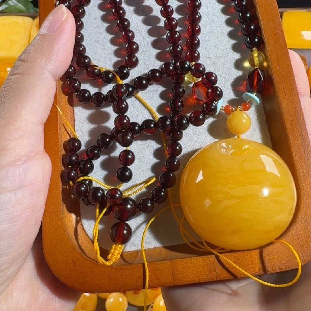 蜜蜡毛衣链未镶嵌