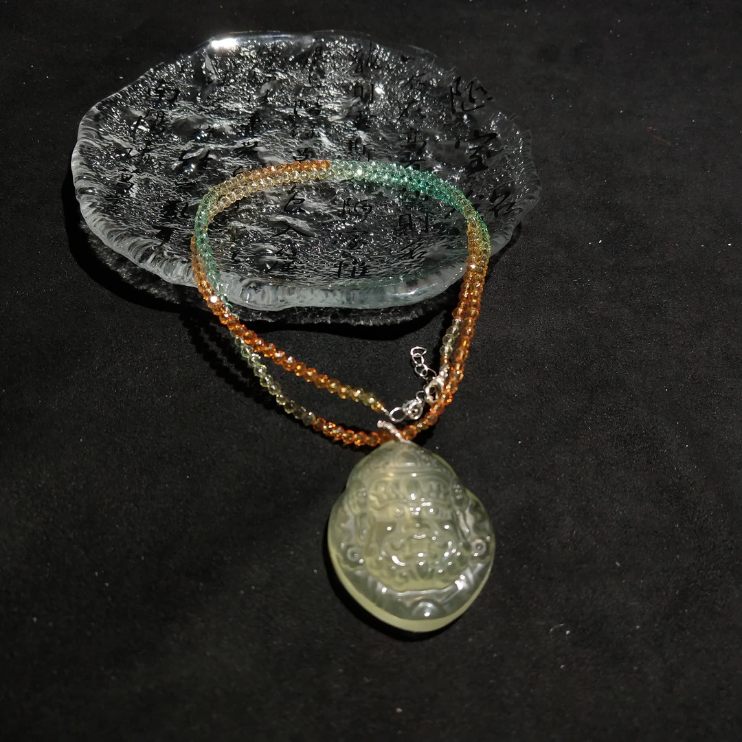 A36【金汐】黄水晶原创雕刻项链