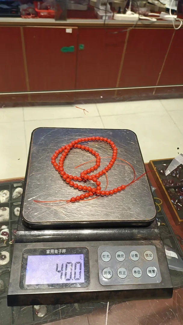 含辰砂工艺品0.6红砂尺寸散珠子