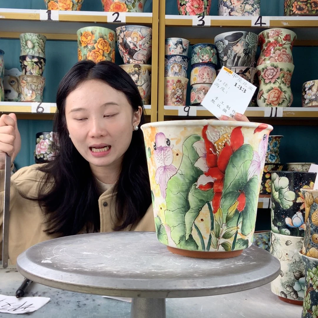 陶景德镇手工花盆133