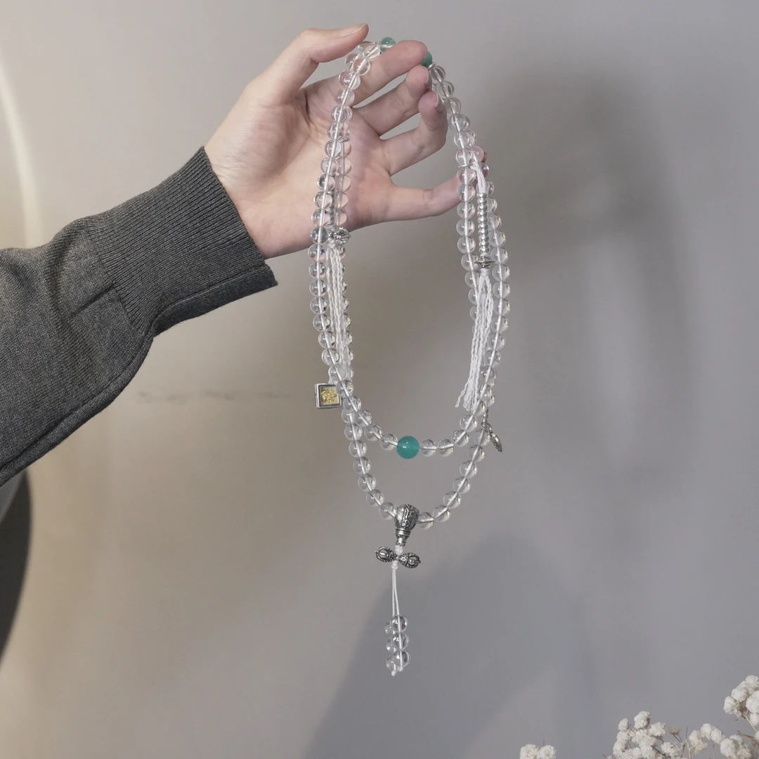 吊坠925银仿水晶 925银【祈愿珠】高能大德心念串108念珠陆人甲乙丙