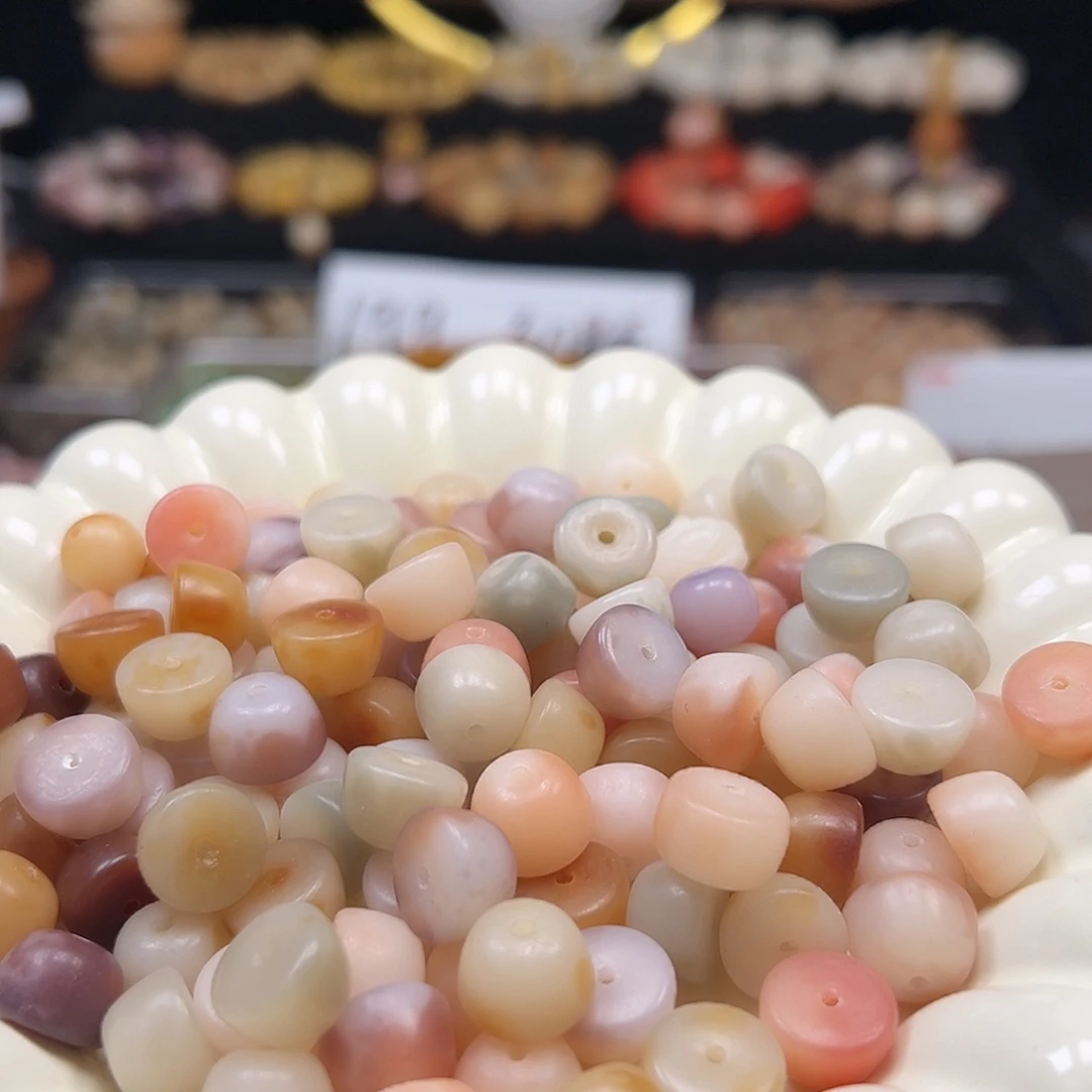 菩提根/象牙果手串卡12非料花皮碗珠55颗