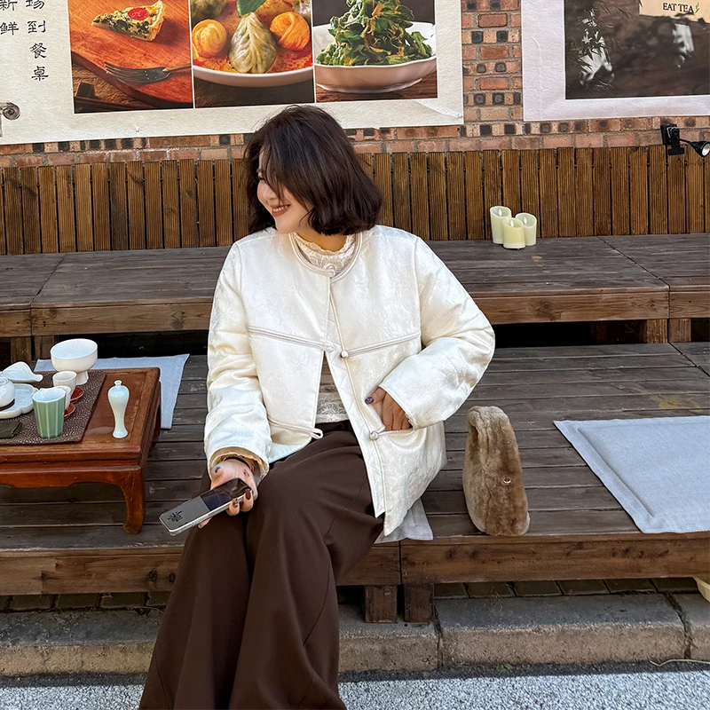 岁岁安澜/胖mm大码 提花新中式 气质棉服