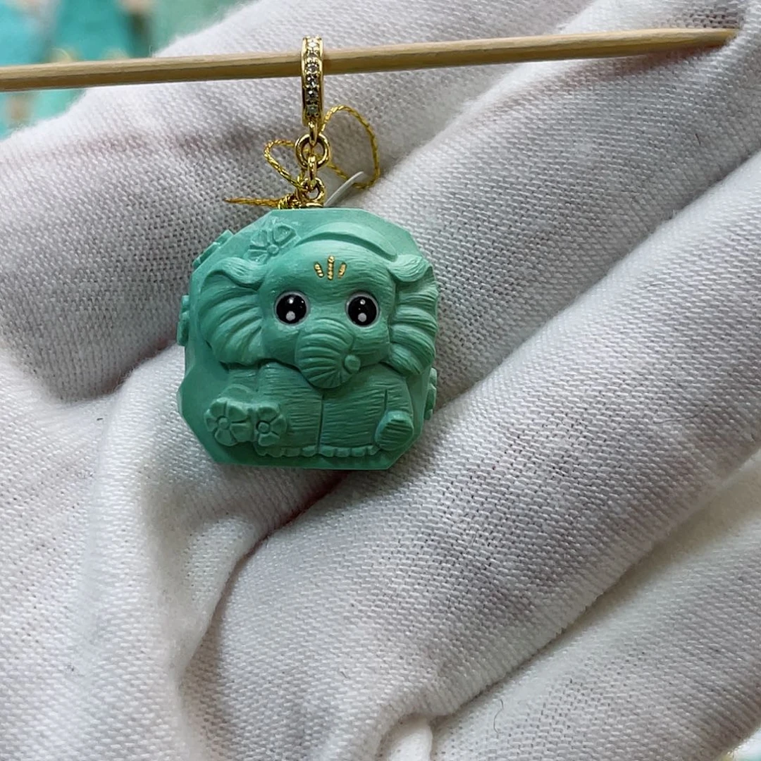 绿松石珠宝奇石18K金镶嵌