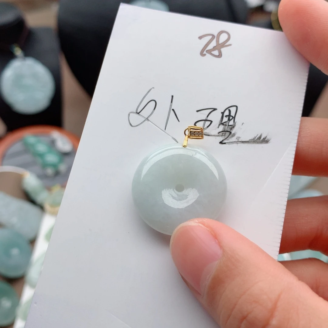 翡翠银S925镀金镶嵌颈饰吊坠