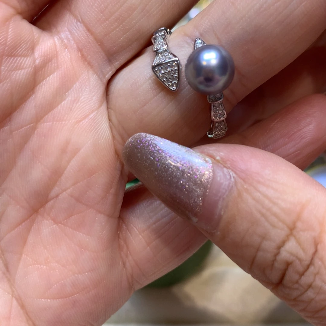 海水珍珠戒指银S925镶嵌