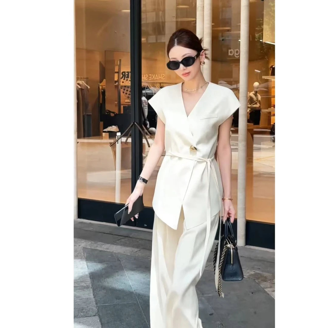 KIKI【流光浅夏】2025夏季高级设计师气质高品质套装5S32100