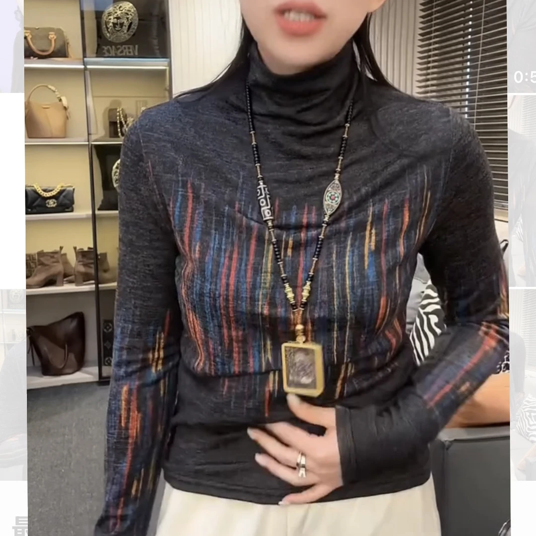 网红时髦设计感减龄显瘦长袖小衫冬季新款休闲气质慵懒风上衣