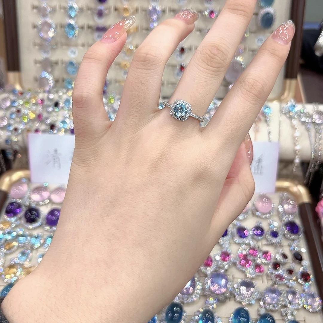 烟晶银S925镶嵌戒指