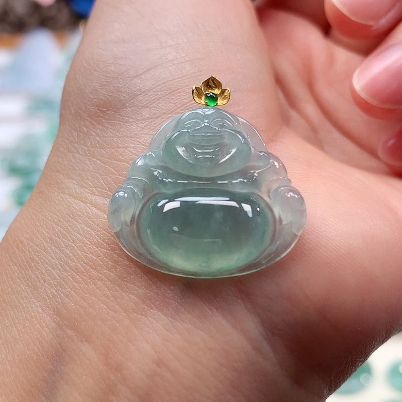 【闪购商品】翡翠18K金镶嵌吊坠(赠链)