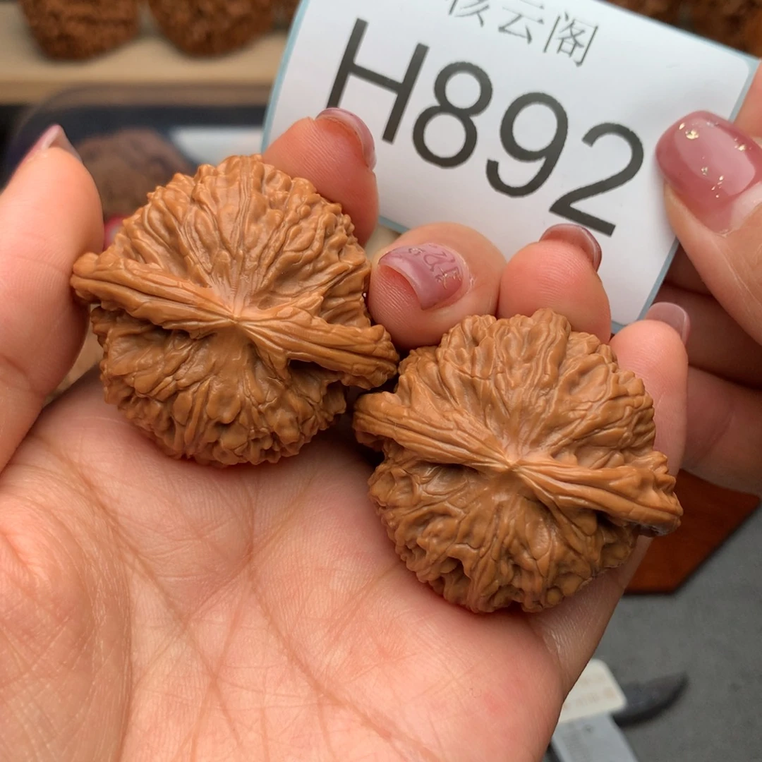 把件文玩核桃42闷白精对