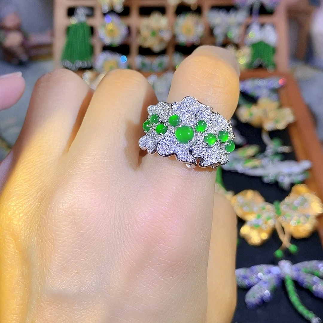 吊坠(不含链)银S925镶嵌翡翠