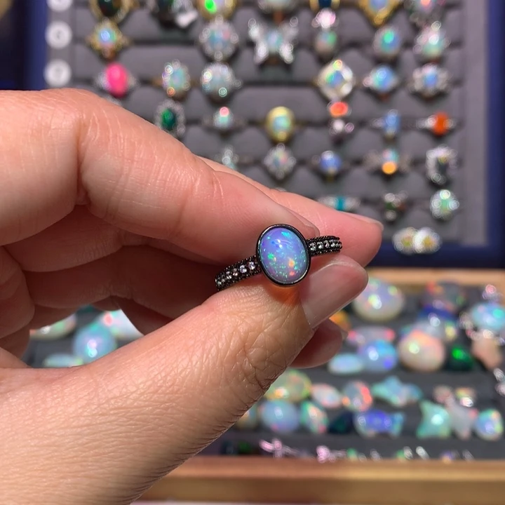 银S925镶嵌欧泊戒指款式