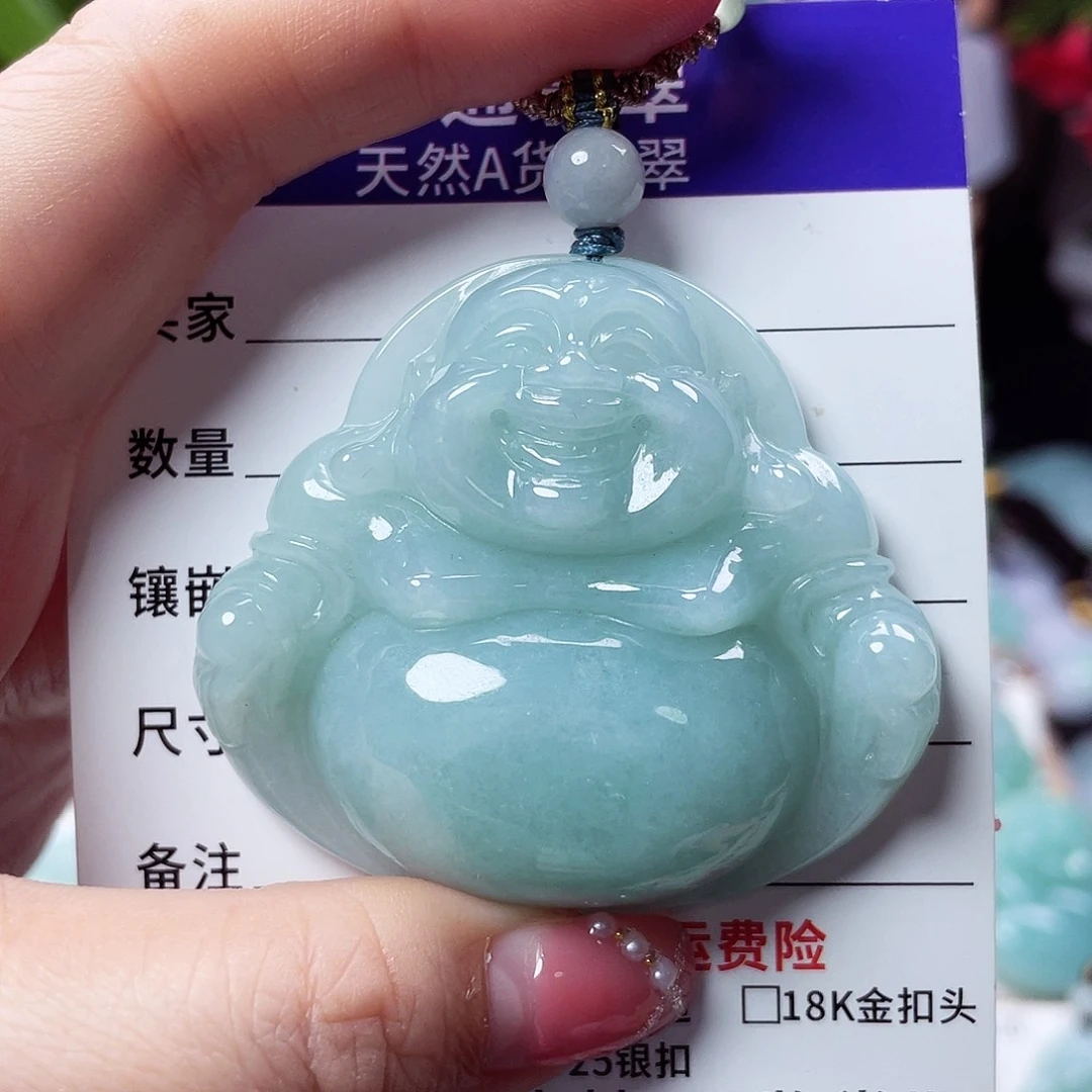 翡翠未镶嵌颈饰佛公33
