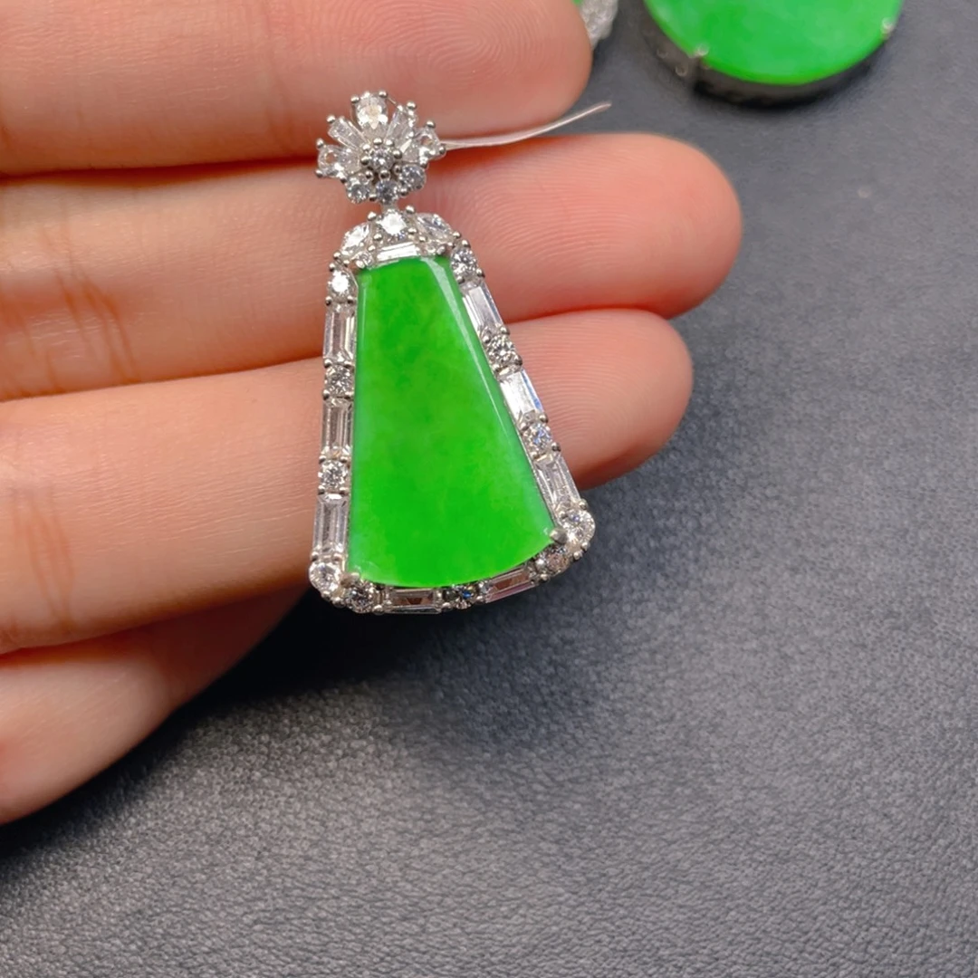 翡翠银S925镶嵌吊坠(不含链)