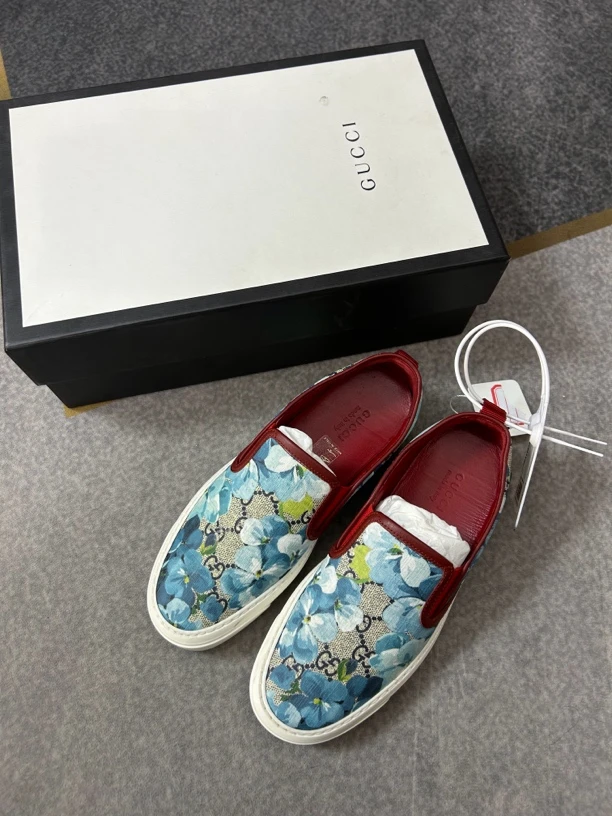 95新 GUCCI/古驰 古驰gucci老花花纹板鞋95新三四码