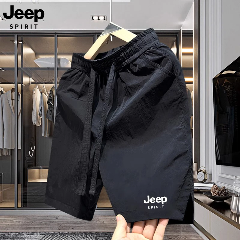 JEEPSPIRIT吉普冰丝短裤男士夏季新款速干运动休闲宽松大裤衩裤子