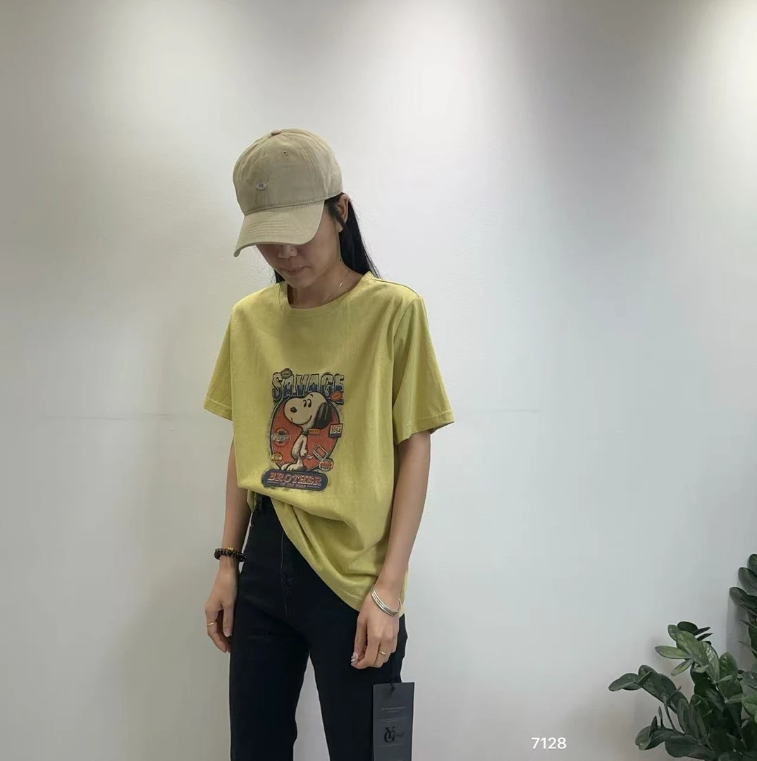 女装夏季百搭短袖小狗款T恤7128