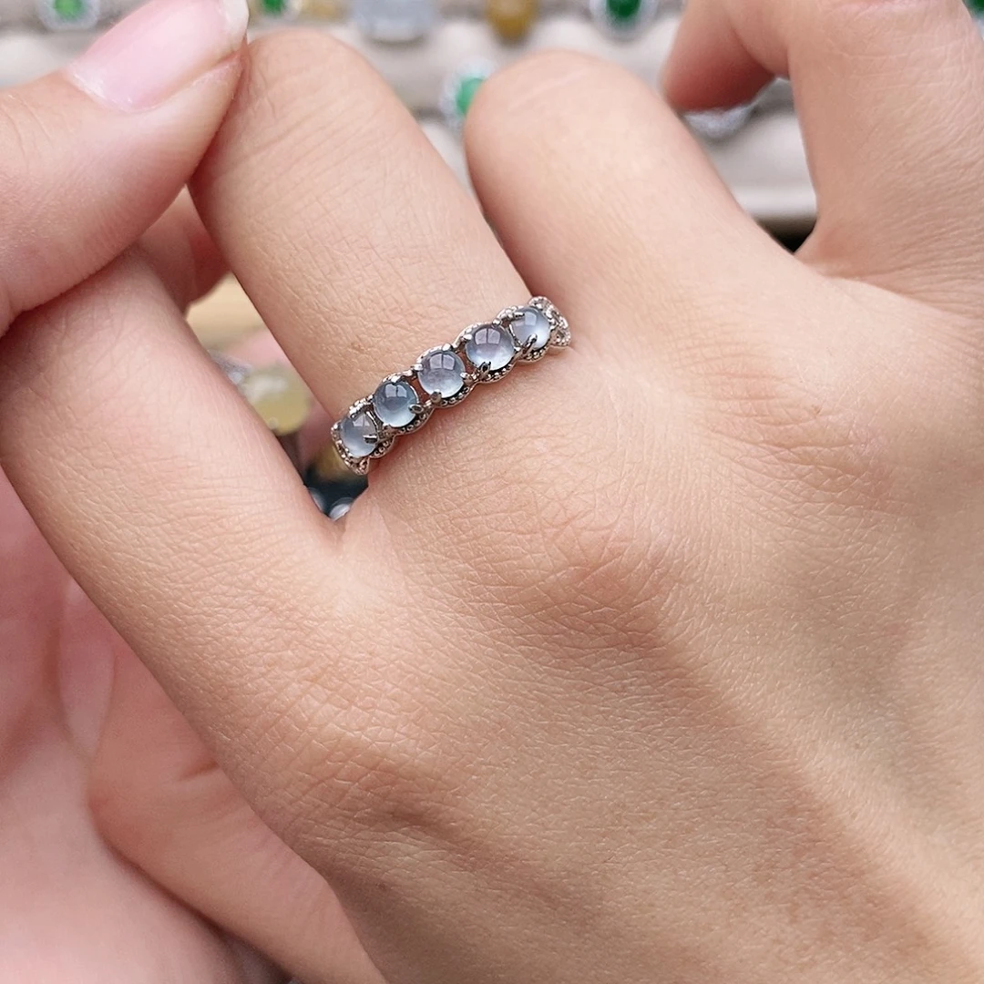 *****翡翠银S925镶嵌戒指