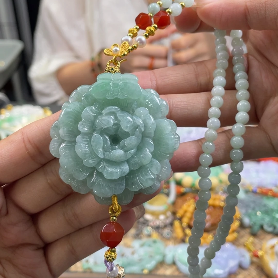 翡翠未镶嵌颈饰代编织